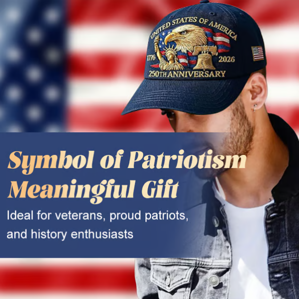 🗽Αετός & Ελευθερία - Καπέλο για την 250ή επέτειο των Ηνωμένων Πολιτειών🦅(Αεριζόμενο & Ελαφρύ Άνετο & Unisex Εφαρμογή)